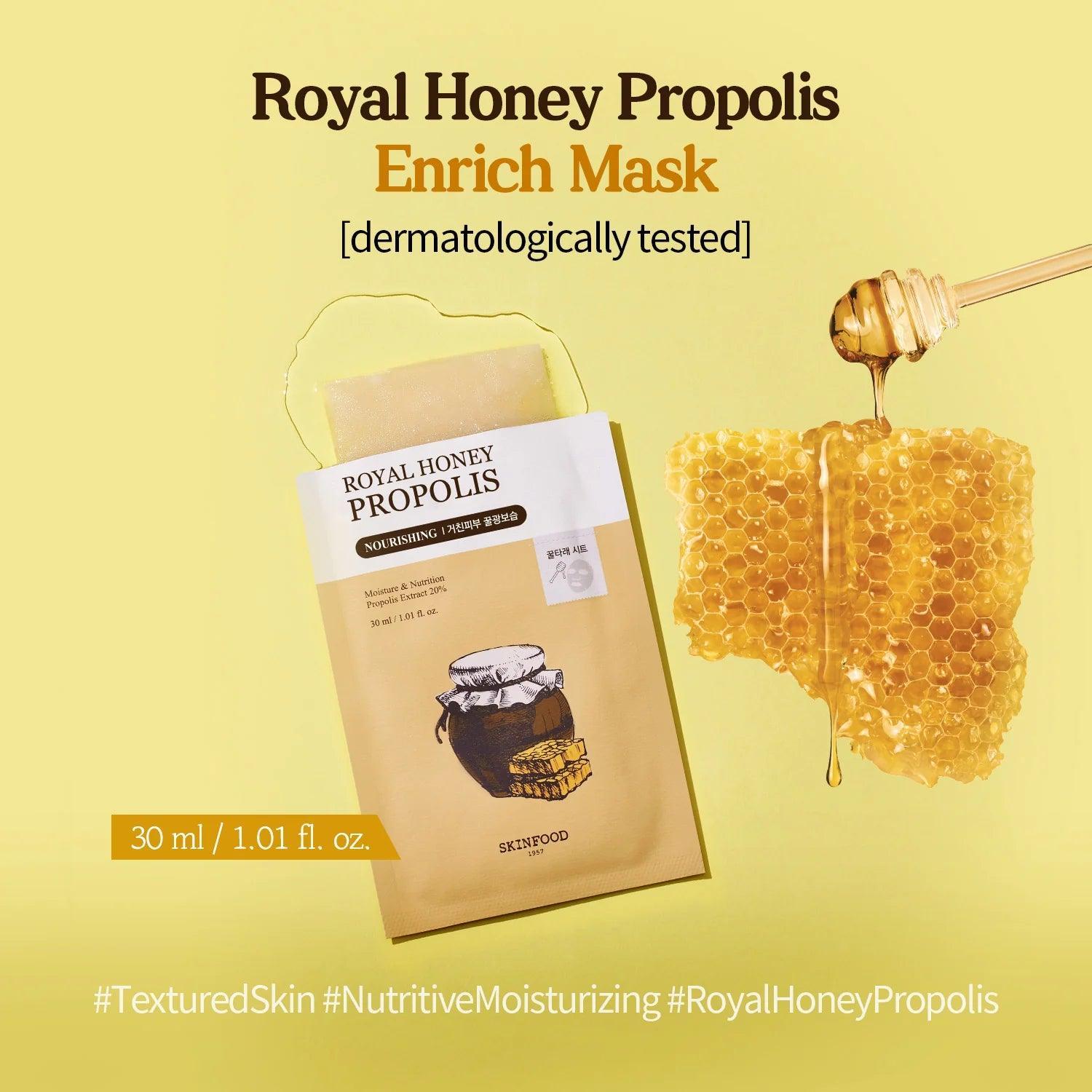 SKINFOOD Royal Honey Propolis Mask 30ml X 10ea (Copy) - KimYoung K-beauty Shop