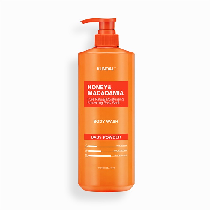 KUNDAL Honey & Macadamia Pure Body Wash 1058ml [US, Japan, Germany, India, UK, Uae, France, Italy, Brazil, Canada, Russia, South Africa, Australia, Kuwait, Mexico, Indonesia, Netherlands, Saudi Arabia, UKRAIN, Finland, POLAND, Singapore, Malaysia ]