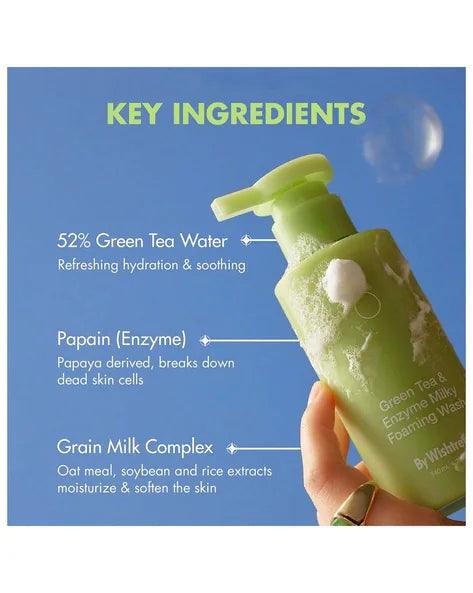 [By Wishtrend] Green Tea & Enzyme Milky Foaming Wash 140ml