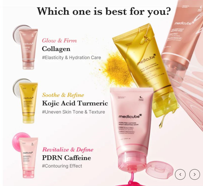 medicube PDRN Pink Caffeine Overnight Wrapping Mask 75ml [US, Japan, Germany, India, UK, Uae, France, Italy, Brazil, Canada, Russia, South Africa, Australia, Kuwait, Mexico, Indonesia, Netherlands, Saudi Arabia, UKRAIN, Finland, POLAND, Singapore, Malaysia ]