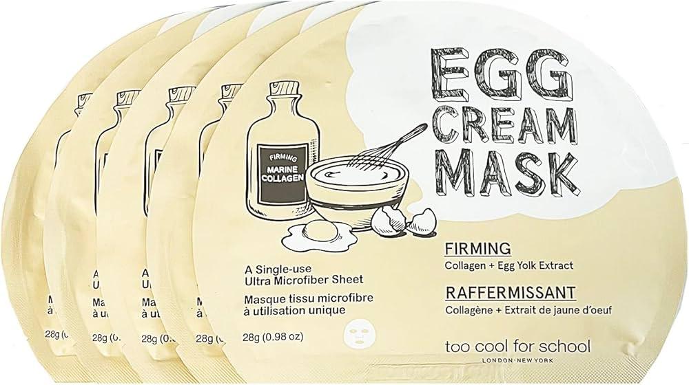 [TOO COOL FOR SCHOOL] Egg Cream Mask Set #Firming (5 Sheets)