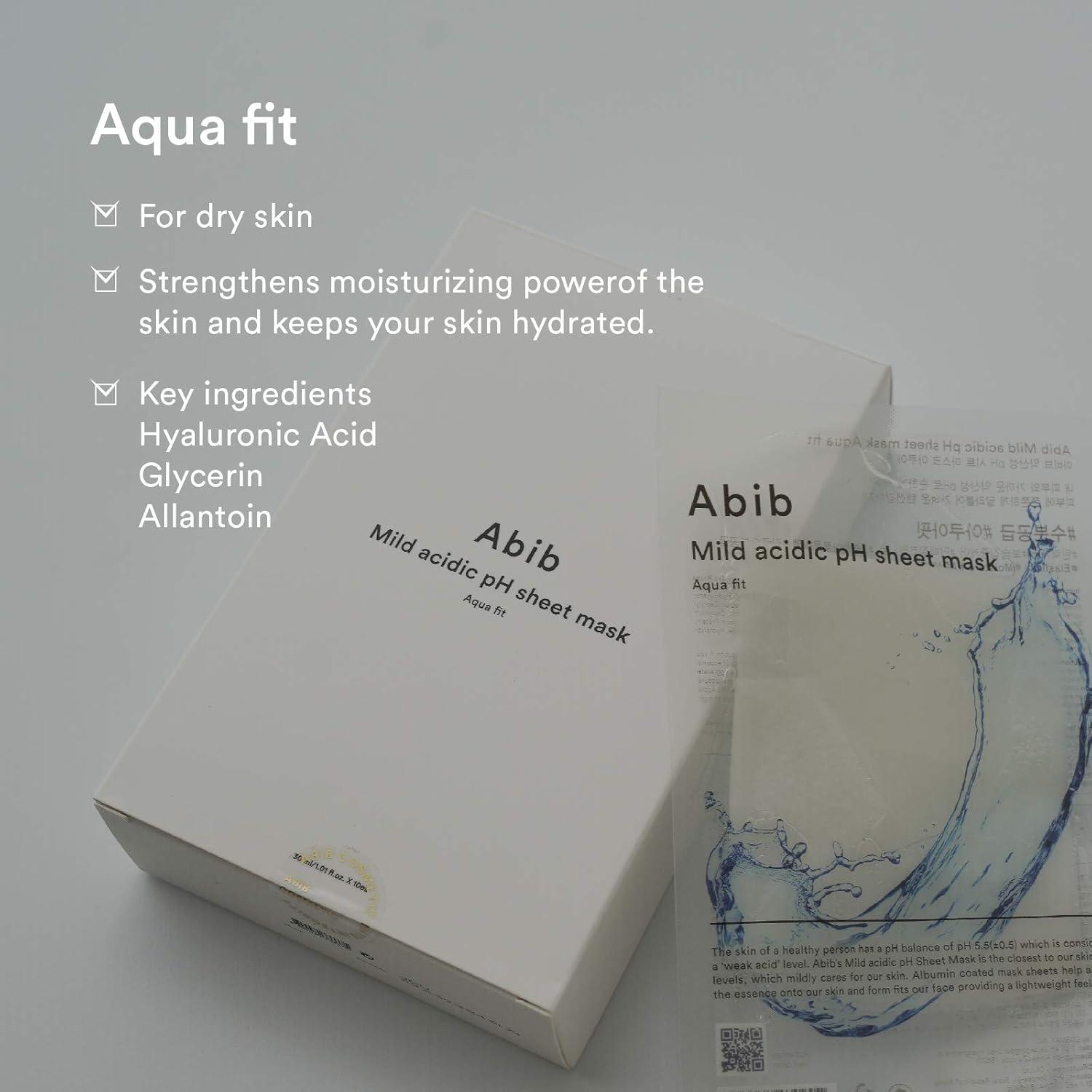 Abib Mild acidic pH sheet mask Aqua fit 30ml x 10