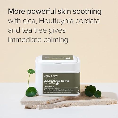 [MARY & MAY] CICA Houttuynia Tea Tree Calming Mask Sheets 30 Sheets