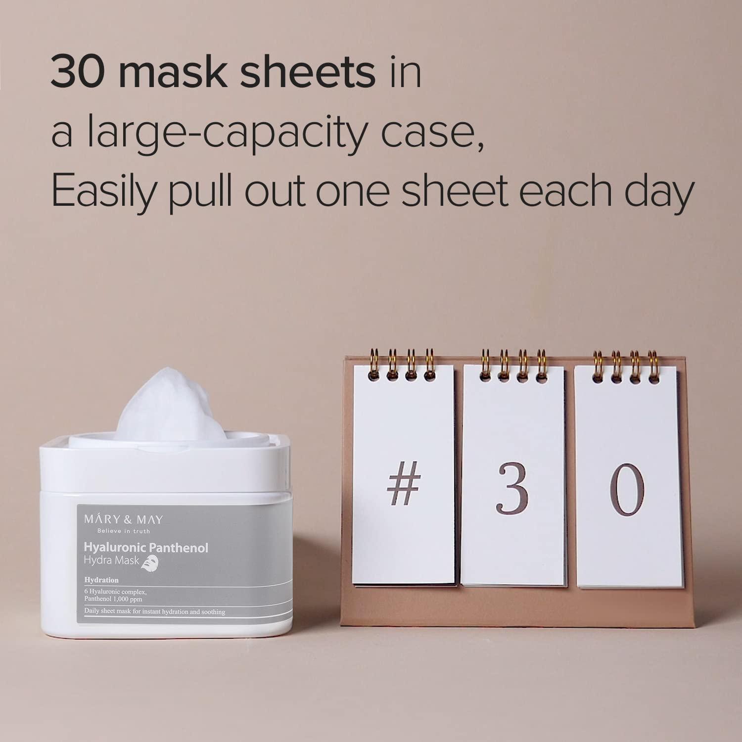 [MARY & MAY] Hyaluronic Panthenol Hydra Mask Sheets 30 Sheets