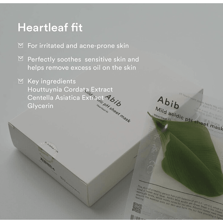 Abib Mild acidic pH sheet mask Heartleaf fit 30ml