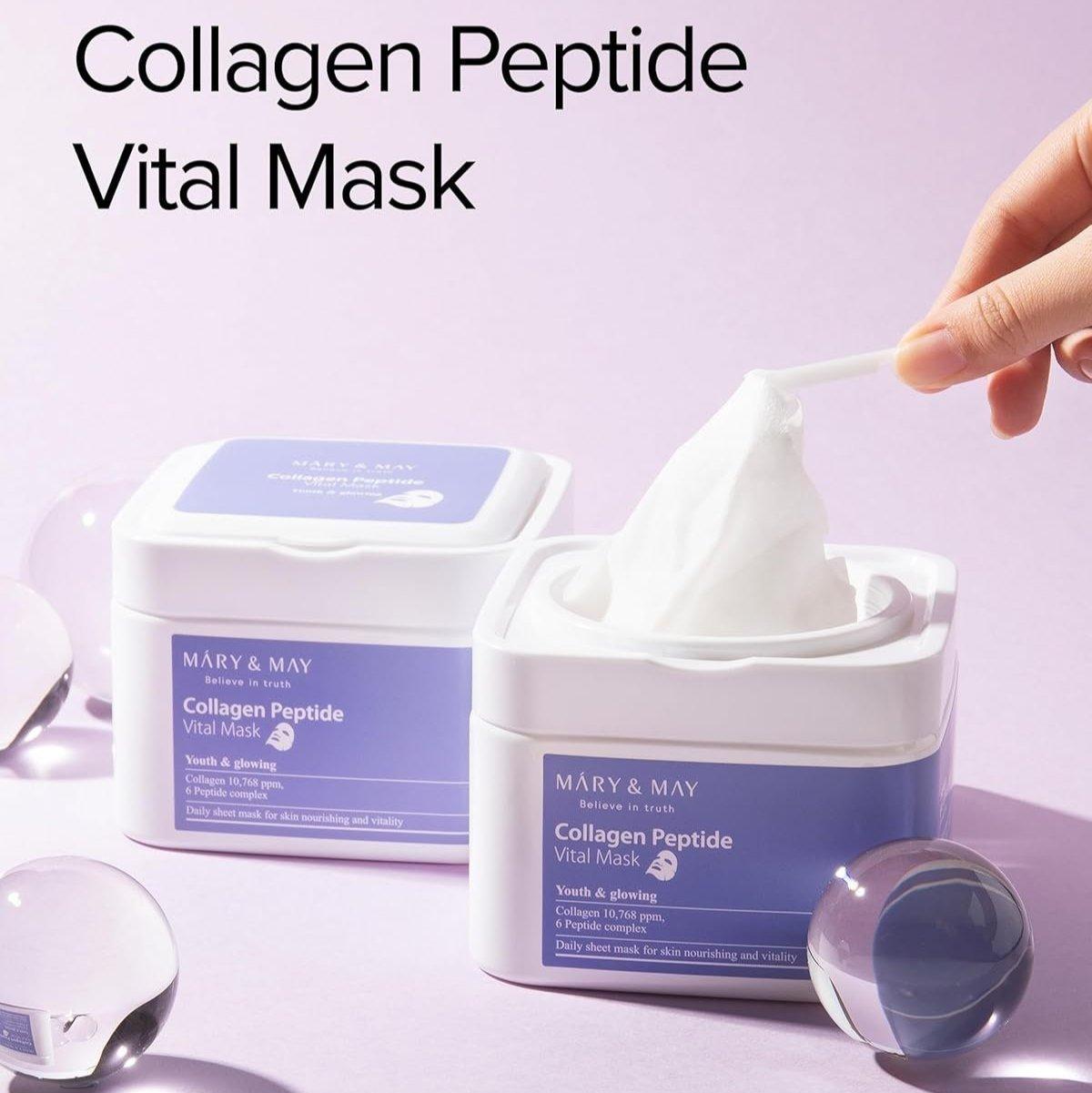 [MARY & MAY] Collagen Peptide Vital Mask Sheets 30 Sheets