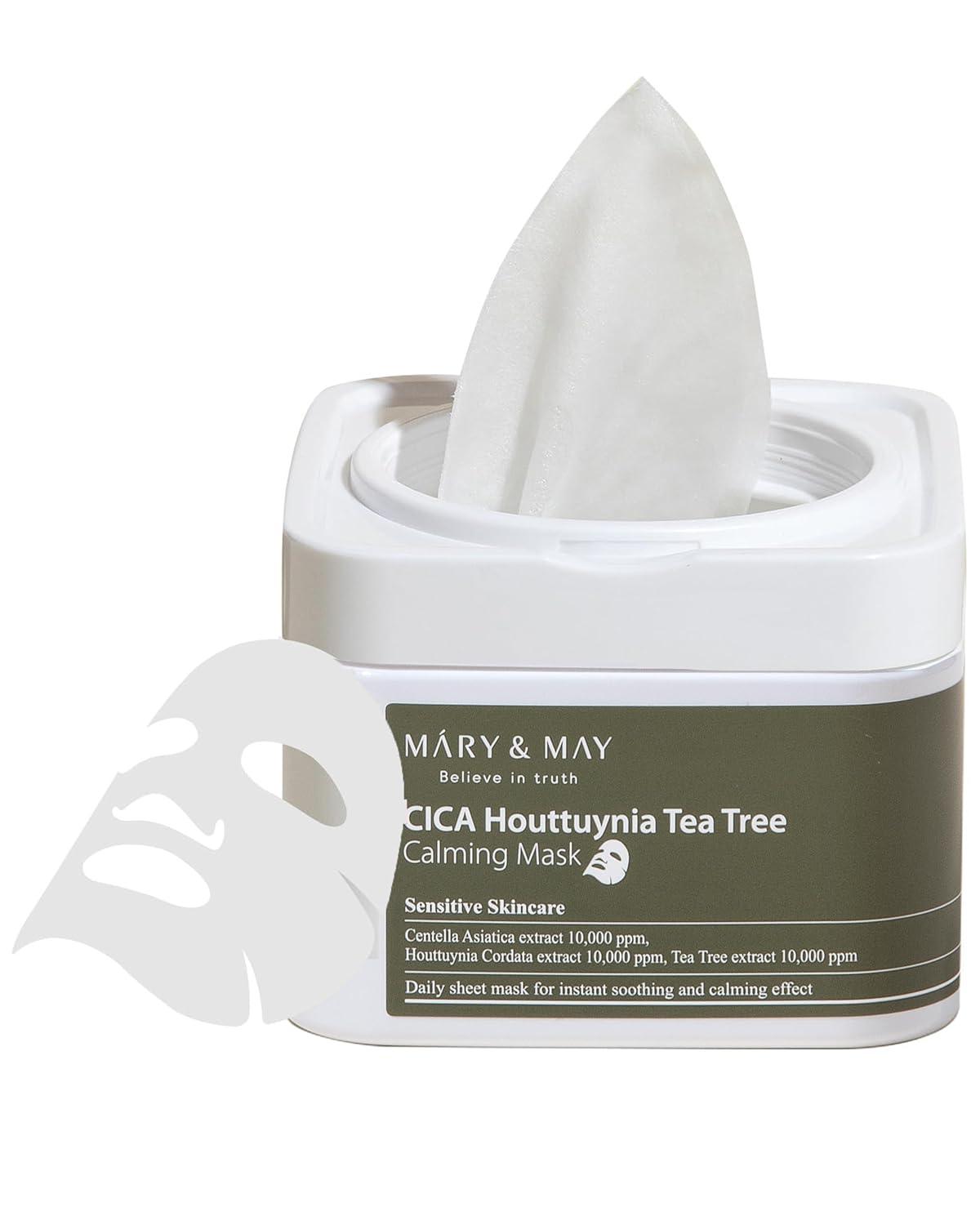 [MARY & MAY] CICA Houttuynia Tea Tree Calming Mask Sheets 30 Sheets