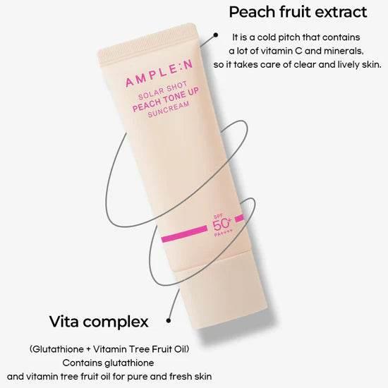 AMPLE:N Solar Shot Peach Tone Up Suncream 40ml 50+ PA++++ (Copy) - KimYoung K-beauty Shop