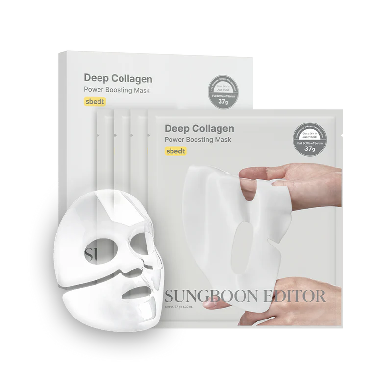 SUNGBOON EDITOR Deep Collagen Power Boosting Mask 4EA [US, Japan, Germany, India, UK, Uae, France, Italy, Brazil, Canada, Russia, South Africa, Australia, Kuwait, Mexico, Indonesia, Netherlands, Saudi Arabia, UKRAIN, Finland, POLAND, Singapore, Malaysia ]