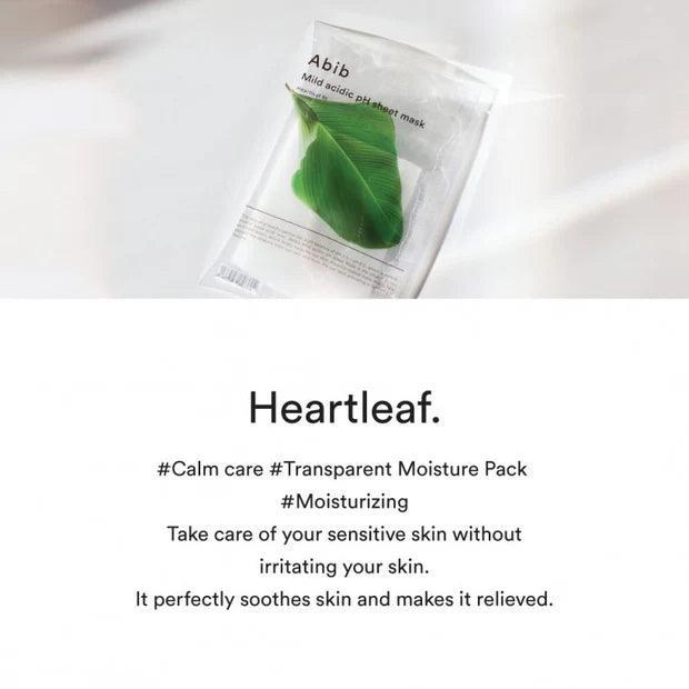 Abib Mild acidic pH sheet mask Heartleaf fit 30ml