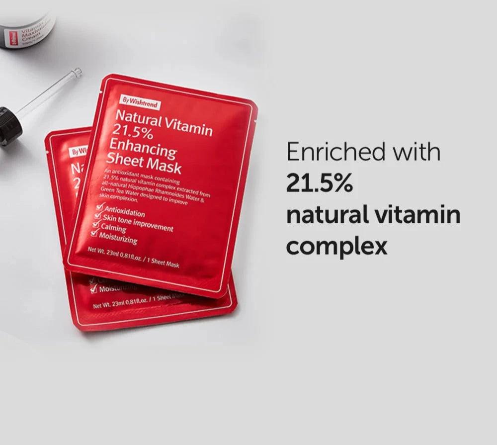 [By Wishtrend] Natural Vitamin 21.5 Enhancing Sheet Mask 23ml