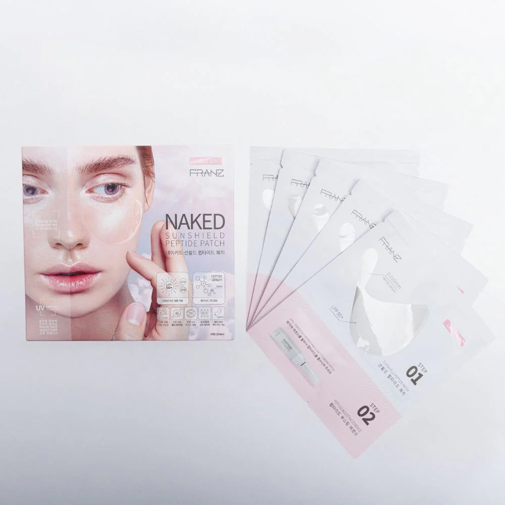 FRANZ NAKED Sunshield Peptide Patch 5 pairs (Large Size) [US, Japan, Germany, India, UK, Uae, France, Italy, Brazil, Canada, Russia, South Africa, Australia, Kuwait, Mexico, Indonesia, Netherlands, Saudi Arabia, UKRAIN, Finland, POLAND, Singapore, Malaysia ]