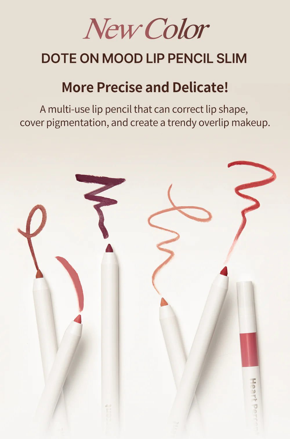 Heart Percent Dote On Mood Lip Pencil Slim [US, Japan, Germany, India, UK, Uae, France, Italy, Brazil, Canada, Russia, South Africa, Australia, Kuwait, Mexico, Indonesia, Netherlands, Saudi Arabia, UKRAIN, Finland, POLAND, Singapore, Malaysia ]
