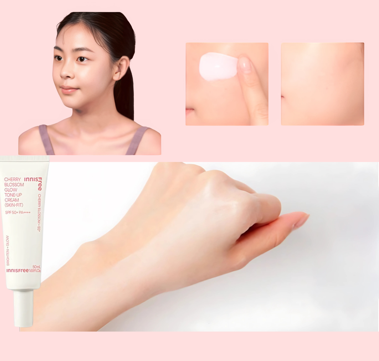 innisfree Jeju Cherry Blossom Tone-Up Cream(Skin-Fit) 50ml SPF50+ PA++++ [US, Japan, Germany, India, UK, Uae, France, Italy, Brazil, Canada, Russia, South Africa, Australia, Kuwait, Mexico, Indonesia, Netherlands, Saudi Arabia, UKRAIN, Finland, POLAND, Singapore, Malaysia ]