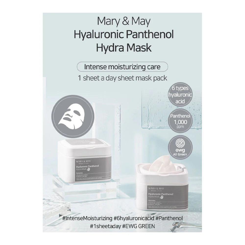 [MARY & MAY] Hyaluronic Panthenol Hydra Mask Sheets 30 Sheets