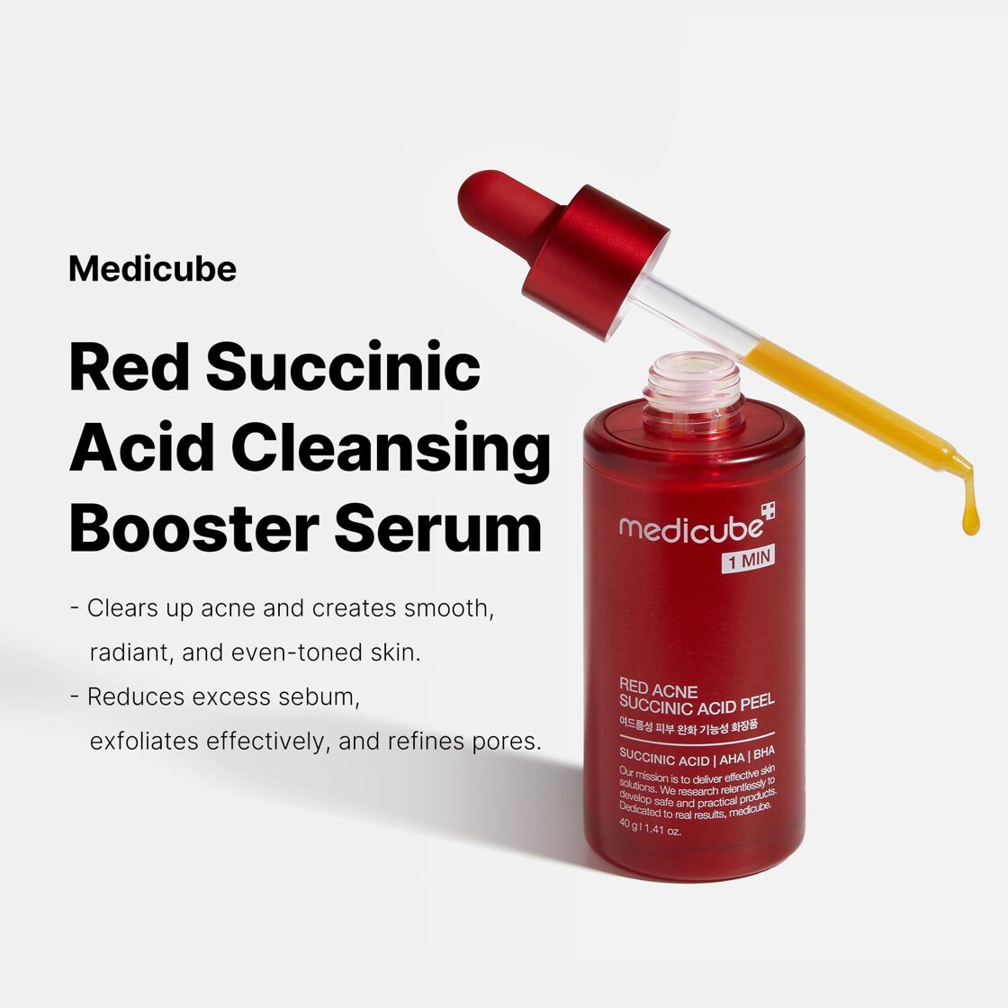 medicube Red Acne Succinic Acid Peel 40g [US, Japan, Germany, India, UK, Uae, France, Italy, Brazil, Canada, Russia, South Africa, Australia, Kuwait, Mexico, Indonesia, Netherlands, Saudi Arabia, UKRAIN, Finland, POLAND, Singapore, Malaysia ]