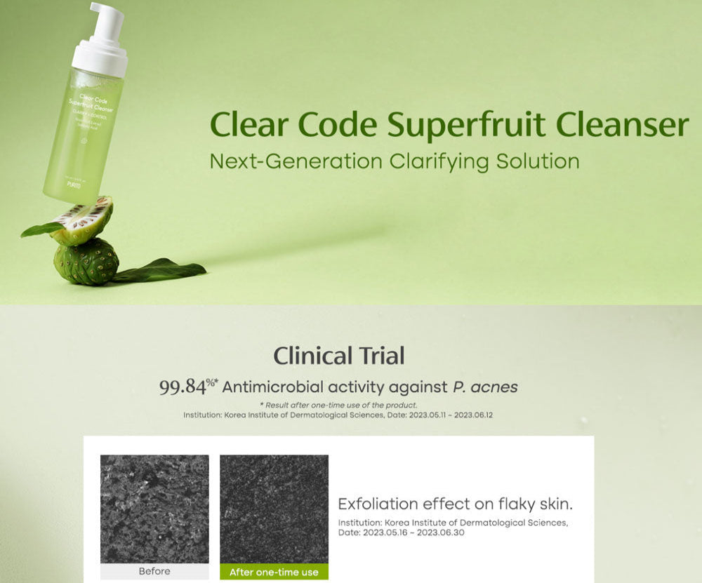 Purito SEOUL - Clear Code Superfruit Cleanser 150ml [US, Japan, Germany, India, UK, Uae, France, Italy, Brazil, Canada, Russia, South Africa, Australia, Kuwait, Mexico, Indonesia, Netherlands, Saudi Arabia, UKRAIN, Finland, POLAND, Singapore, Malaysia ]