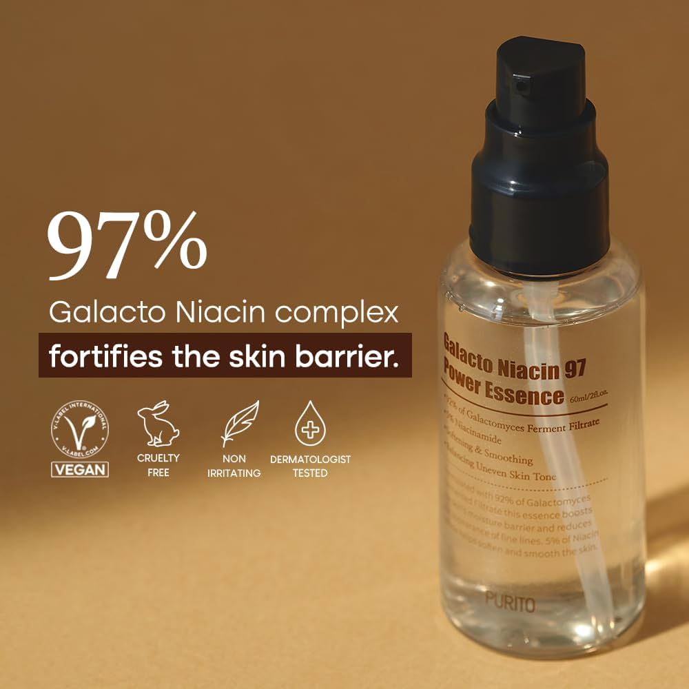 Purito SEOUL - Galacto Niacin 97 Power Essence 60ml [US, Japan, Germany, India, UK, Uae, France, Italy, Brazil, Canada, Russia, South Africa, Australia, Kuwait, Mexico, Indonesia, Netherlands, Saudi Arabia, UKRAIN, Finland, POLAND, Singapore, Malaysia ]