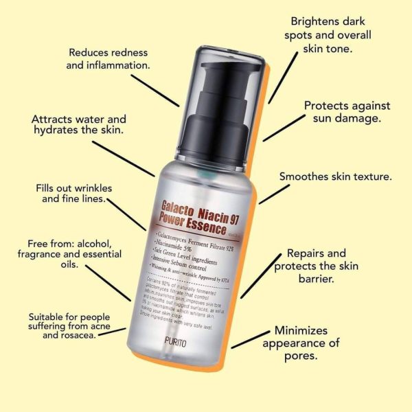 Purito SEOUL - Galacto Niacin 97 Power Essence 60ml [US, Japan, Germany, India, UK, Uae, France, Italy, Brazil, Canada, Russia, South Africa, Australia, Kuwait, Mexico, Indonesia, Netherlands, Saudi Arabia, UKRAIN, Finland, POLAND, Singapore, Malaysia ]