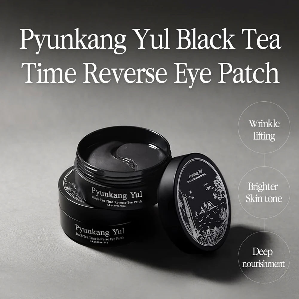 Pyunkang Yul Black Tea Time Reverse Eye Patch (60 sheets) [US, Japan, Germany, India, UK, Uae, France, Italy, Brazil, Canada, Russia, South Africa, Australia, Kuwait, Mexico, Indonesia, Netherlands, Saudi Arabia, UKRAIN, Finland, POLAND, Singapore, Malaysia ]
