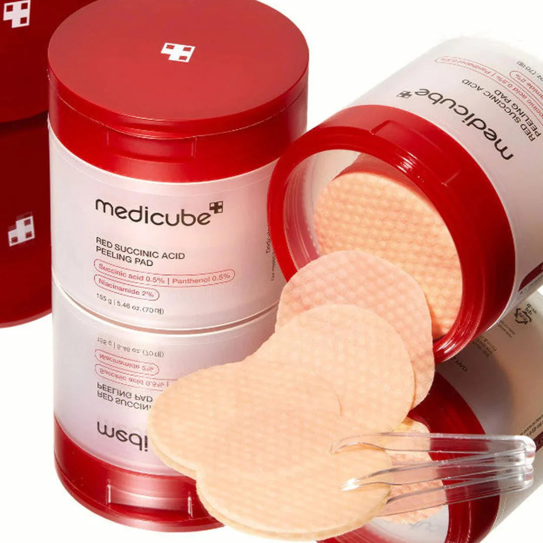 medicube Red Succinic Acid Peeling Pad [US, Japan, Germany, India, UK, Uae, France, Italy, Brazil, Canada, Russia, South Africa, Australia, Kuwait, Mexico, Indonesia, Netherlands, Saudi Arabia, UKRAIN, Finland, POLAND, Singapore, Malaysia ]