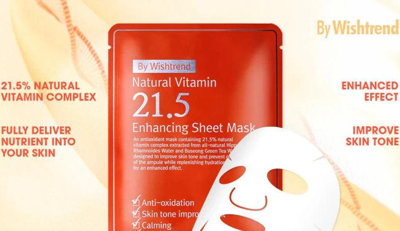 [By Wishtrend] Natural Vitamin 21.5 Enhancing Sheet Mask 23ml