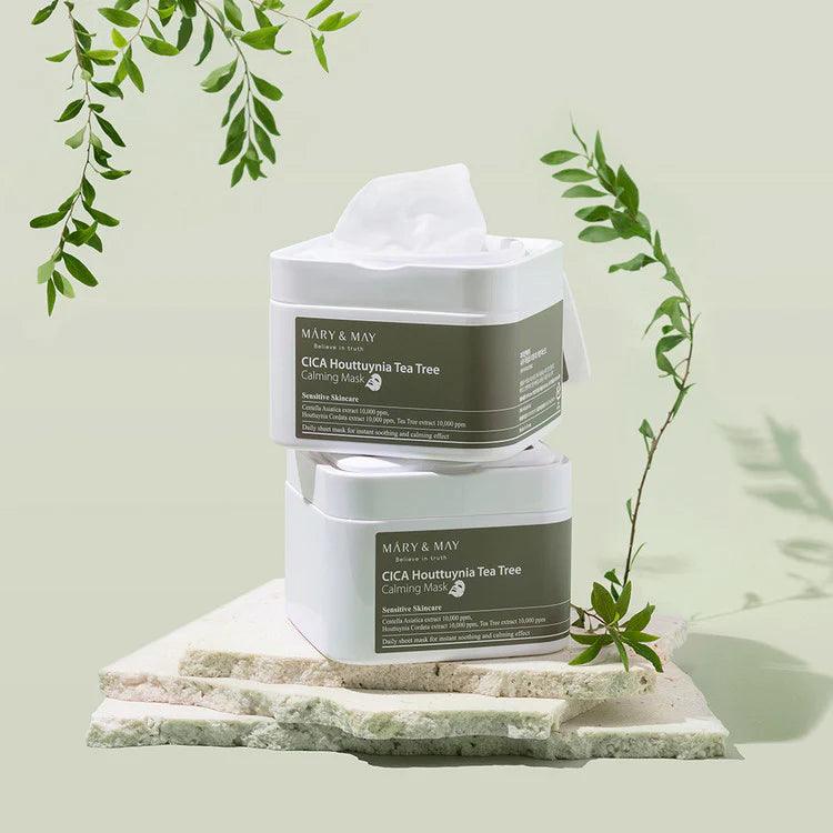 [MARY & MAY] CICA Houttuynia Tea Tree Calming Mask Sheets 30 Sheets