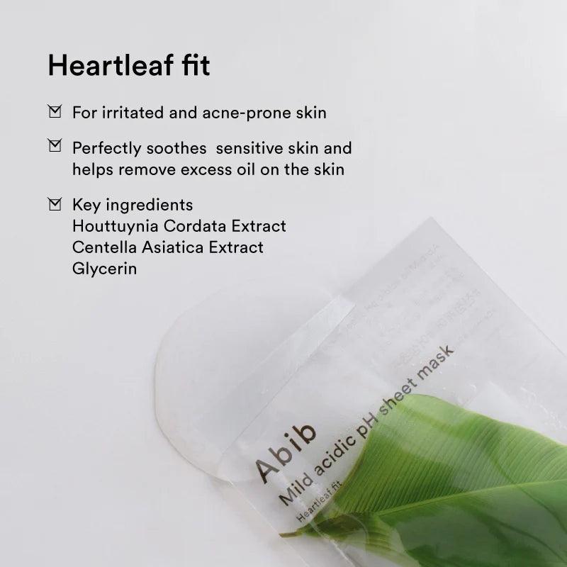 Abib Mild acidic pH sheet mask Heartleaf fit 30ml