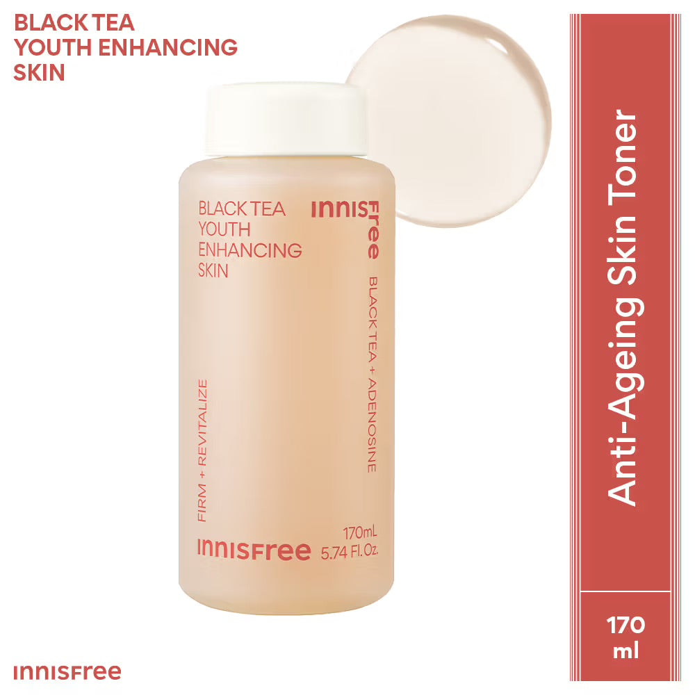 innisfree Black Tea Youth Enhancing Skin 170ml [US, Japan, Germany, India, UK, Uae, France, Italy, Brazil, Canada, Russia, South Africa, Australia, Kuwait, Mexico, Indonesia, Netherlands, Saudi Arabia, UKRAIN, Finland, POLAND, Singapore, Malaysia ]