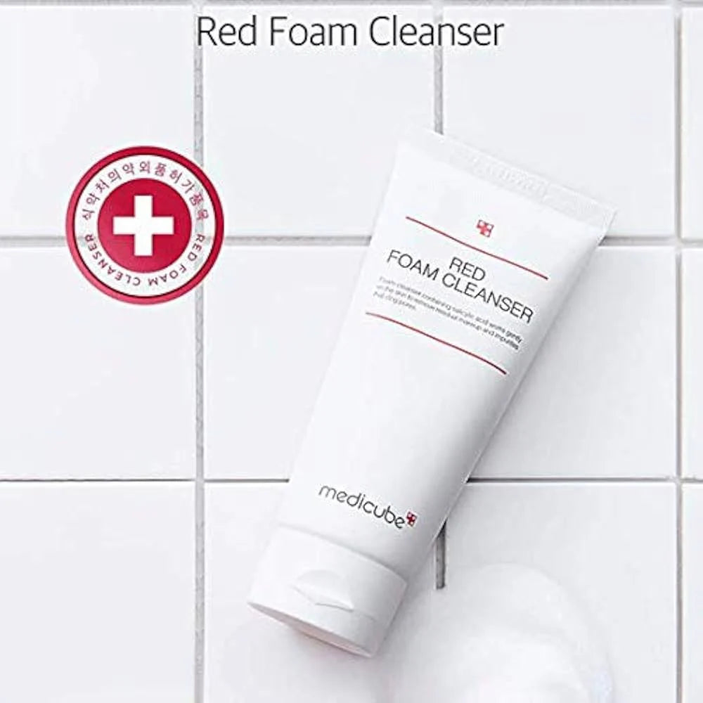 medicube Red Foam Cleanser 120ml [US, Japan, Germany, India, UK, Uae, France, Italy, Brazil, Canada, Russia, South Africa, Australia, Kuwait, Mexico, Indonesia, Netherlands, Saudi Arabia, UKRAIN, Finland, POLAND, Singapore, Malaysia ]