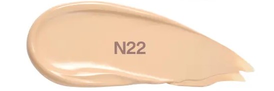 Beige makeup swatch with 'N22' label on a white background