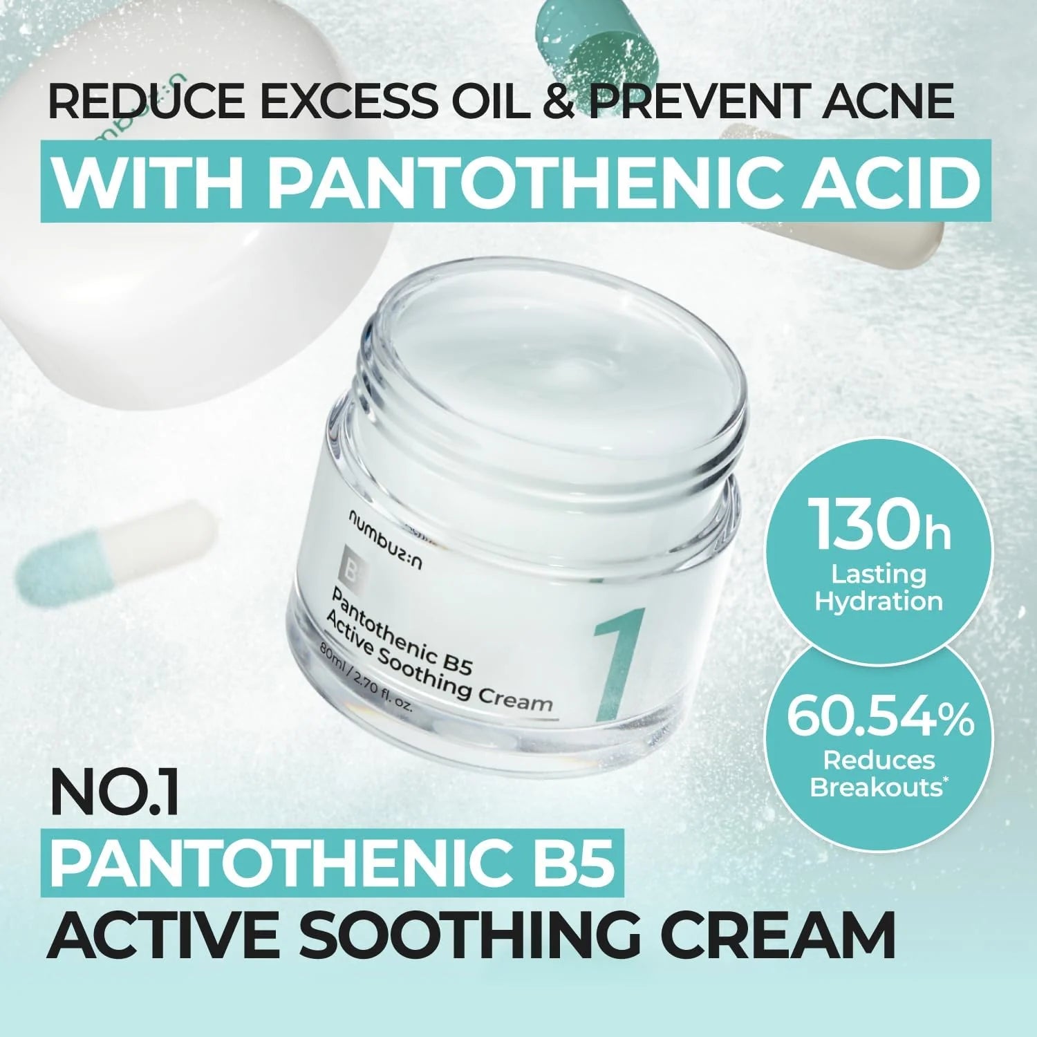 numbuzin No.1 Pantothenic B5 Active Soothing Cream [US, Japan, Germany, India, UK, Uae, France, Italy, Brazil, Canada, Russia, South Africa, Australia, Kuwait, Mexico, Indonesia, Netherlands, Saudi Arabia, UKRAIN, Finland, POLAND, Singapore, Malaysia ]