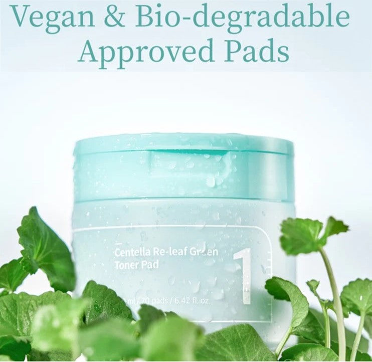 numbuzin No.1 Centella Re-leaf Green Toner Pad [US, Japan, Germany, India, UK, Uae, France, Italy, Brazil, Canada, Russia, South Africa, Australia, Kuwait, Mexico, Indonesia, Netherlands, Saudi Arabia, UKRAIN, Finland, POLAND, Singapore, Malaysia ]