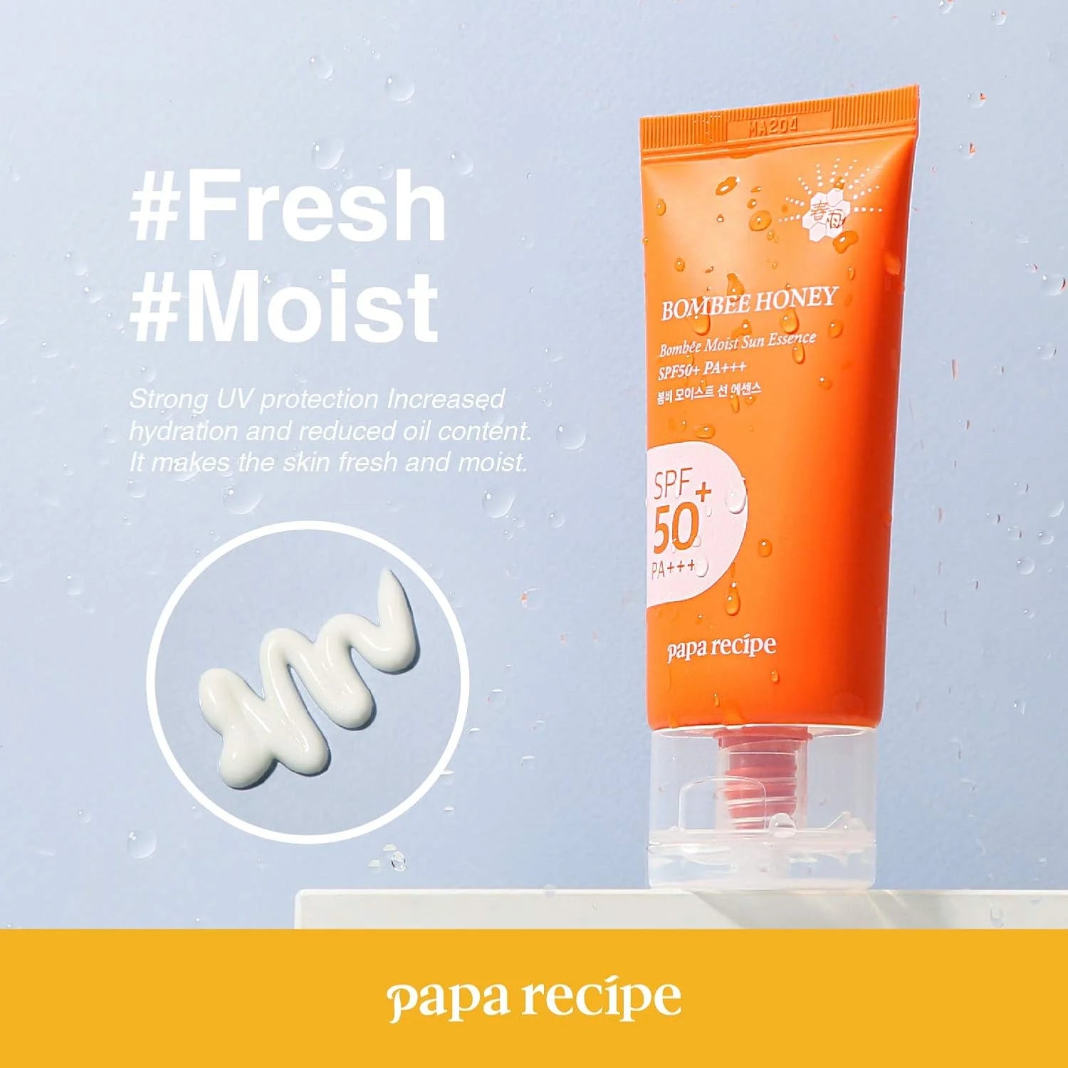 papa recipe Bombee Moist Sun Essence SPF50+ PA+++ 50ml [US, Japan, Germany, India, UK, Uae, France, Italy, Brazil, Canada, Russia, South Africa, Australia, Kuwait, Mexico, Indonesia, Netherlands, Saudi Arabia, UKRAIN, Finland, POLAND, Singapore, Malaysia ]