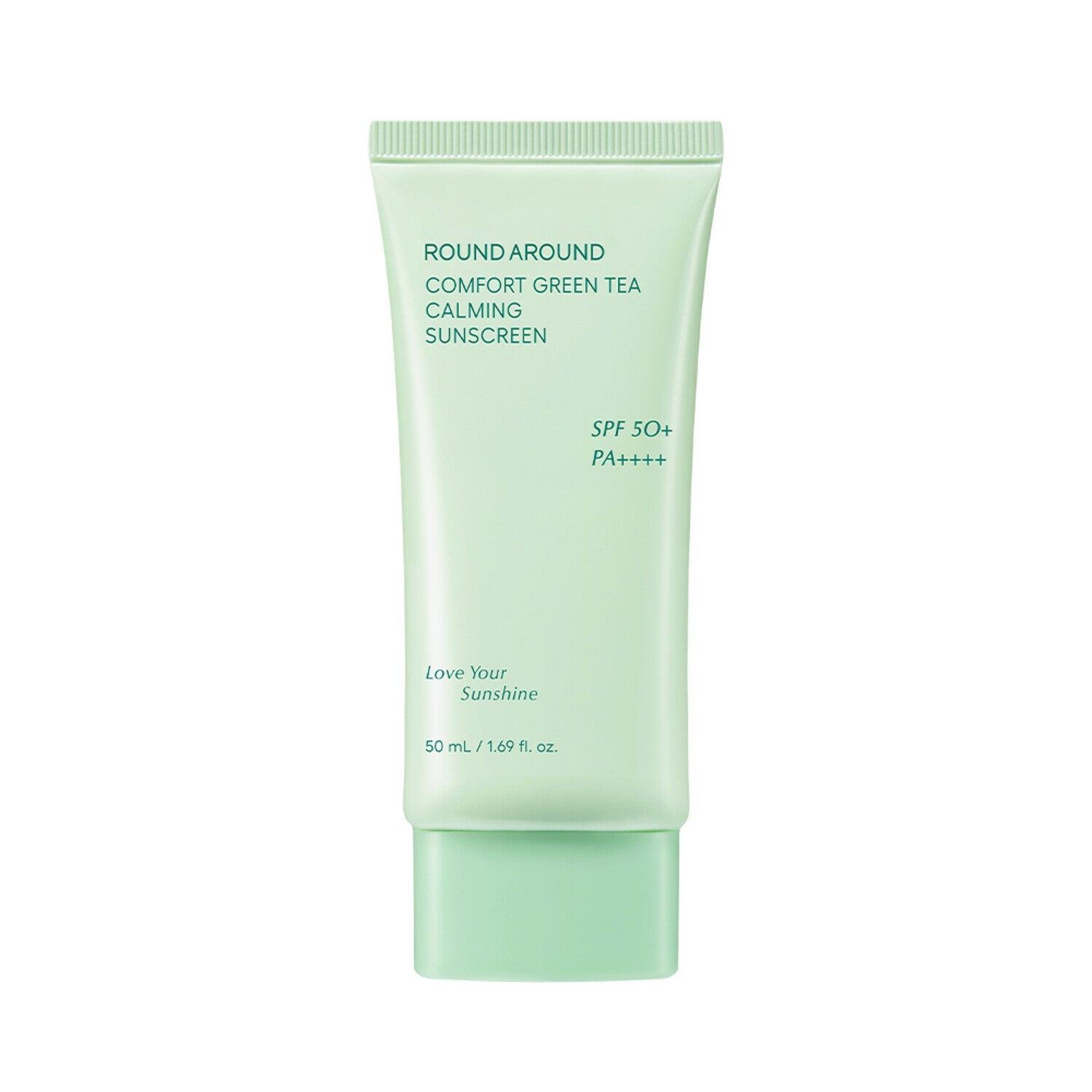 ROUND AROUND Comfort Green Tea Calming Sunscreen SFP50+ PA++++ 50ml (Copy) - KimYoung K-beauty Shop