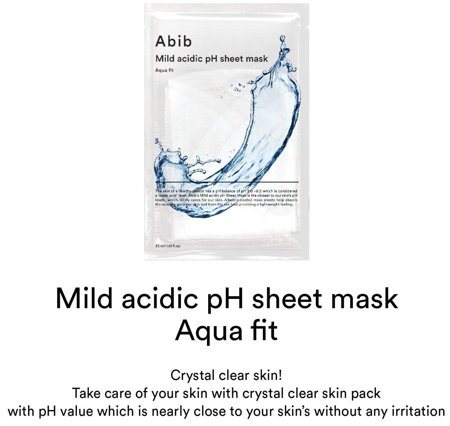 Abib Mild acidic pH sheet mask Aqua fit 30ml x 10