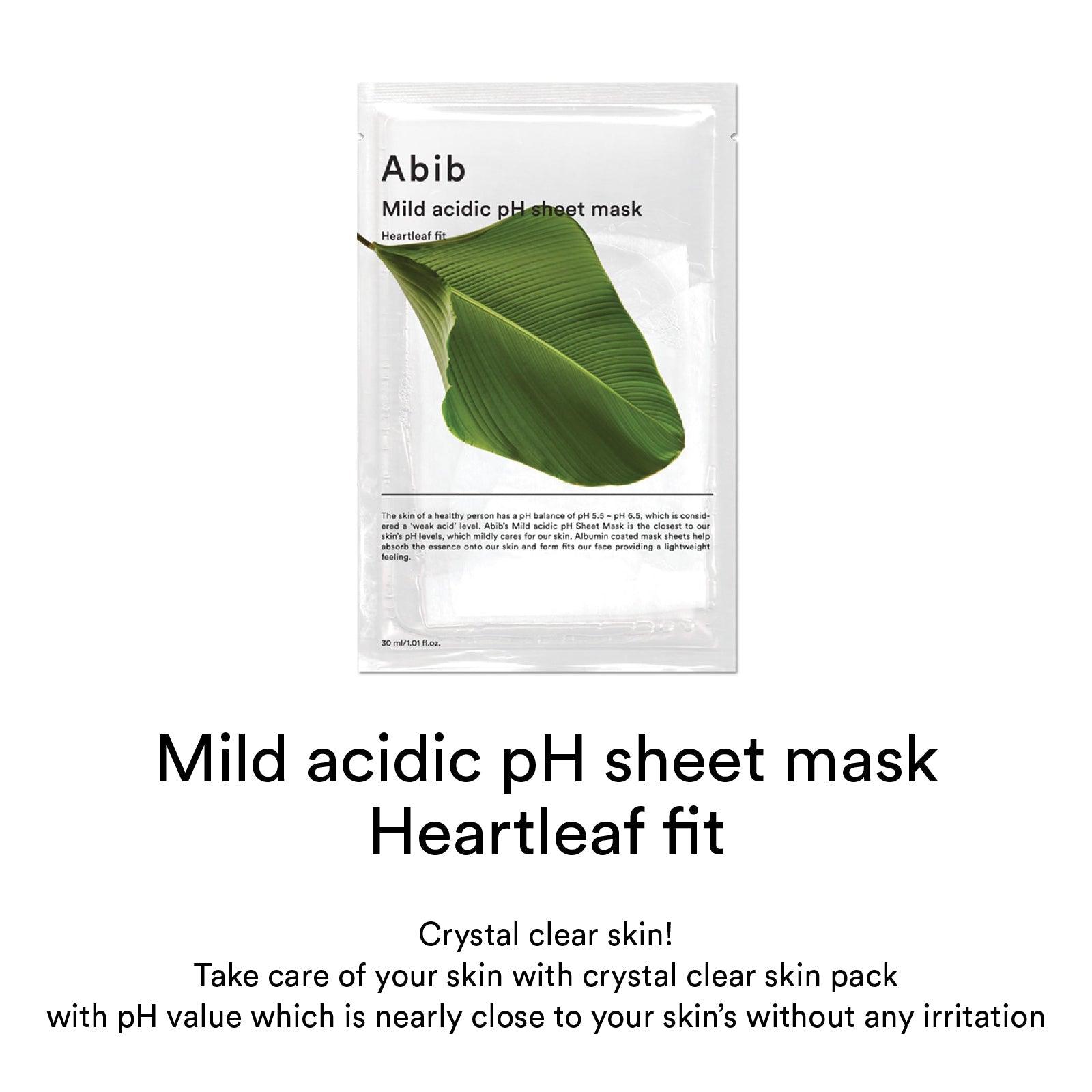 Abib Mild acidic pH sheet mask Heartleaf fit 30ml