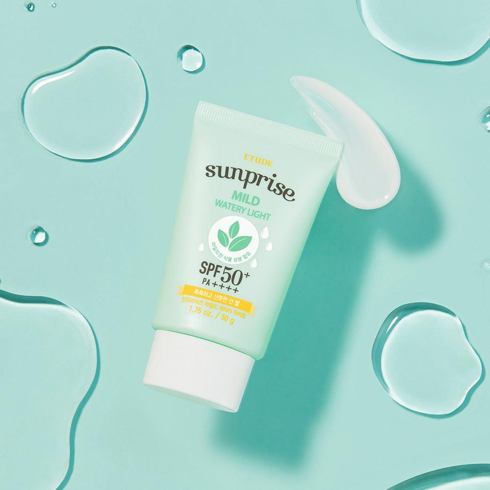 ETUDE Sunprise Mild Watery Light SPF50+ PA++++ 50ml [US, Japan, Germany, India, UK, Uae, France, Italy, Brazil, Canada, Russia, South Africa, Australia, Kuwait, Mexico, Indonesia, Netherlands, Saudi Arabia, UKRAIN, Finland, POLAND, Singapore, Malaysia ]