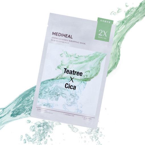 MEDIHEAL Derma Synergy Wrapping Mask Sheet 10P #Tea tree X Cica