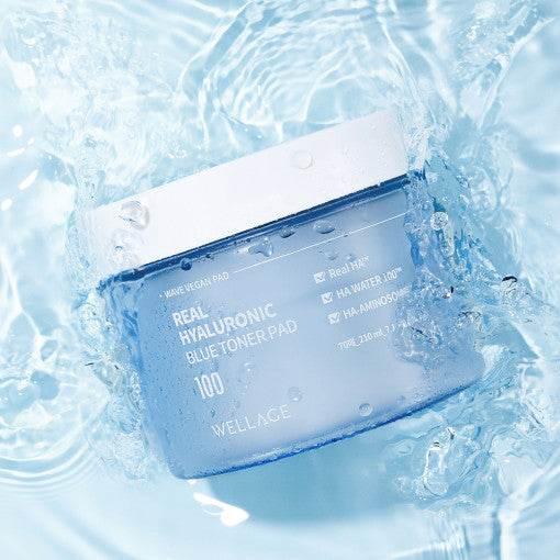 WELLAGE Real Hyaluronic Blue Toner Pad 70pads / 210ml - KimYoung K-beauty Shop