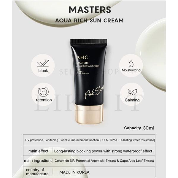 AHC Masters Aqua Rich Sun Cream SPF50+PA++++ 30ml