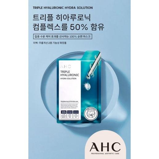 AHC Triple Hyaluronic 100% Pure Cotton MASK Sheet 25ml x 10ea